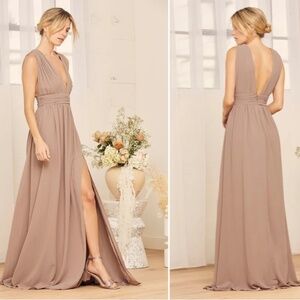 LULUS Prom Wedding Bridesmaid Flowy Romantic Heavenly Hues Maxi Dress